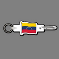 4mm Clip & Key Ring W/ Full Color Flag Venezuela Key Tag